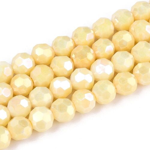6mm crystal beads ab mix opaque yellow, pack of 65 — AB finish, faceted for jewelry making and beadwork