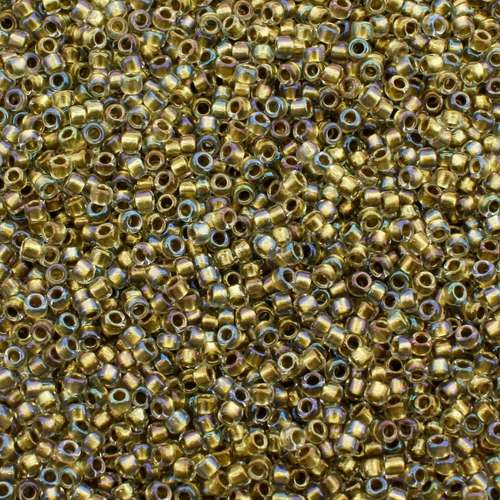 Toho Size 15 Seed Beads 10g - Inside Crystal Gold