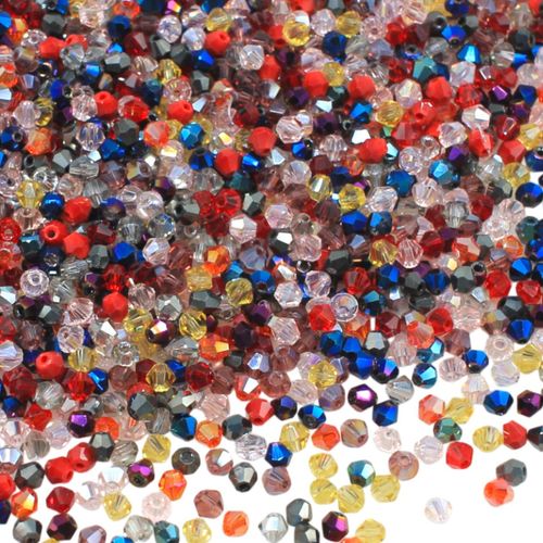Crystal Bicone Beads 3mm Mixed Colours 200pcs for jewellery making