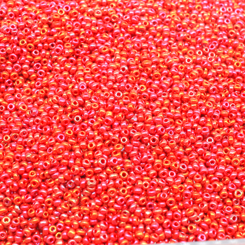 Seed Beads Opaque Rainbow Red Size 11 100g 2mm for jewellery making