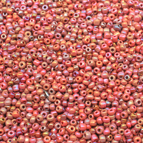 Seed Beads Opaque Rainbow Brown Size 8 100g 3mm for jewellery making
