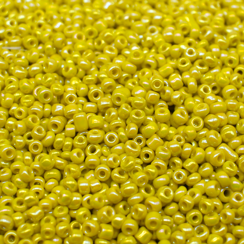 Seed Beads Opaque Rainbow Yellow Size 6 100g 4mm for jewellery making