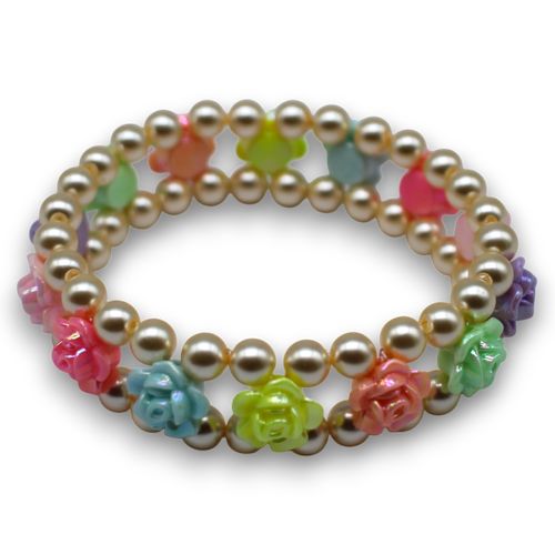 Elastic Rose Bracelet (2) Ivory for jewellery making