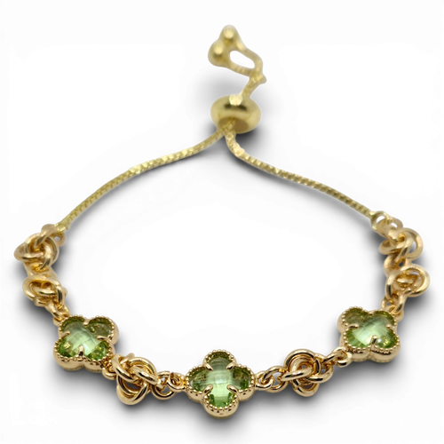 Clover Slider Bracelet Light Green for jewellery making
