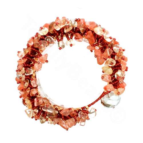 Hedgehog Bracelet Pack cherry quartz bracelet making kit — DIY set with beads and instructions for creating handmade jewelry