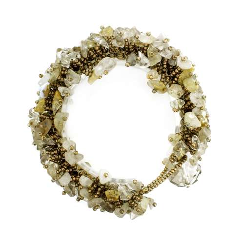 Hedgehog Bracelet Pack gold quartz bracelet making kit — DIY set with beads and instructions for creating handmade jewelry