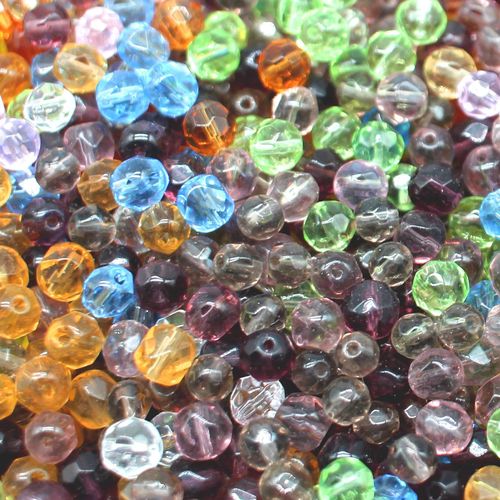 Facet Glass Round 6mm Mixed Beads 400 pcs for jewellery making
