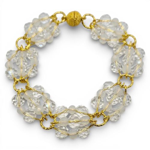 Melanie Crystal Bracelets x2 Clear 4mm for jewellery making