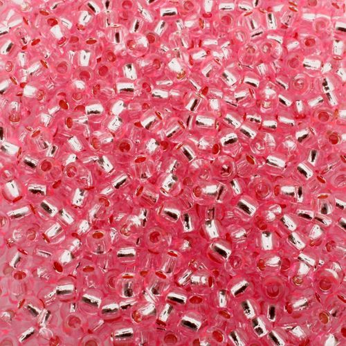 Toho Size 6 Seed Beads 10g Silver Lined Pink 9mm for jewellery making