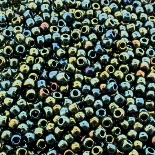Toho Size 6 Seed Beads 10g Metallic Iris Green Brown 9mm for jewellery making