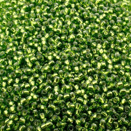 Toho Size 8 Seed Beads 10g Silver Lt Olivine 2mm for jewellery making