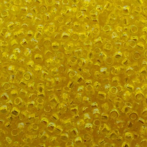 Toho Size 11 Seed Beads 10g Trans Rainbow Lemon 6mm for jewellery making