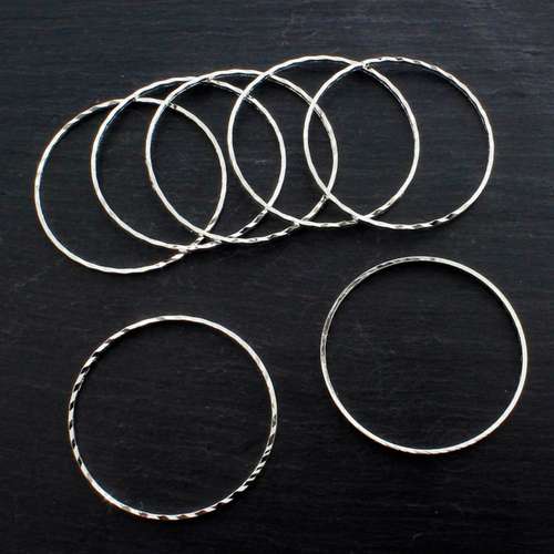 Spacer Rings Etched 30mm Silver Plated - 15pcs