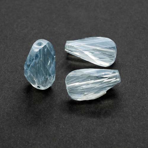 8mm crystal beads hint of blue, pack of 10 — faceted for jewelry making and beadwork