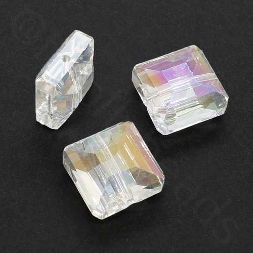 14mm crystal beads crystal ab, pack of 8 — AB finish, faceted for jewelry making and beadwork