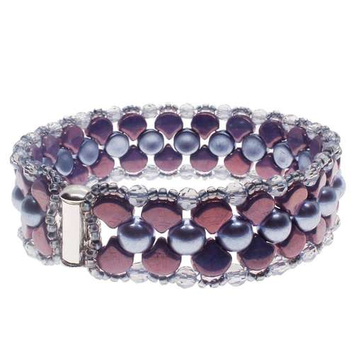 Ginko Bracelet Lilac Blue bracelet making kit — DIY set with beads and instructions for creating handmade jewelry