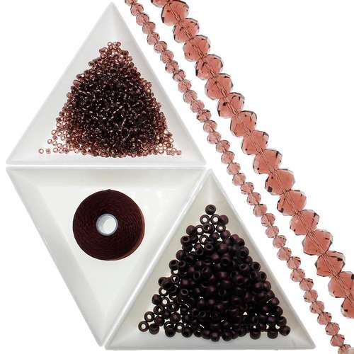 Square Stitch project kit - amethyst jewelry making kit — DIY set with beads and instructions for creating handmade jewelry