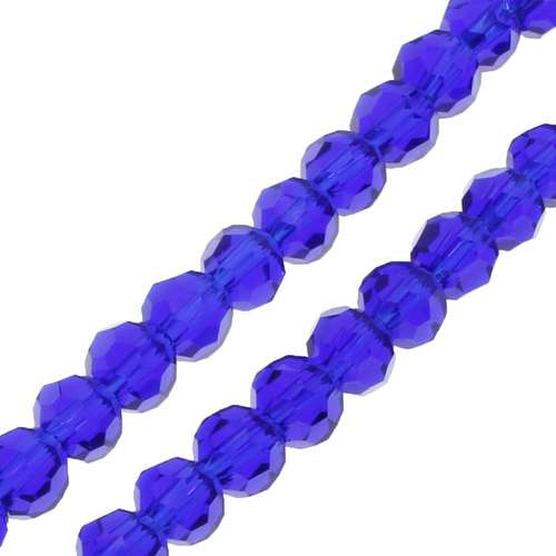 4mm crystal beads royal blue — faceted for jewelry making and beadwork