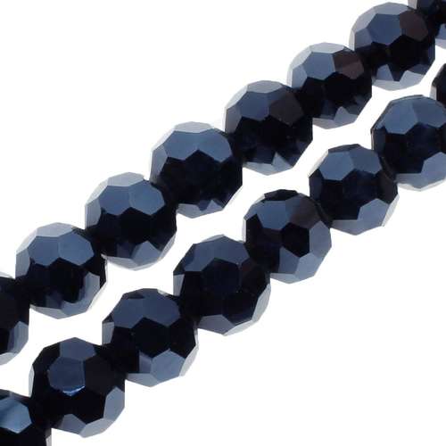 8mm crystal beads hematite 16" string — faceted for jewelry making and beadwork