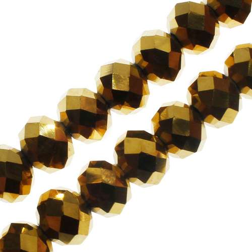 10mm crystal beads gold plate, pack of 30 — faceted for jewelry making and beadwork