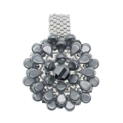 Fleur Pendant silver jewelry making kit — DIY set with beads and instructions for creating handmade jewelry