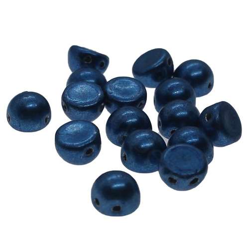 7mm Czech glass glass beads metallic marina — pack of 25, high-quality two-hole beads ideal for jewelry making, bead weaving, and crafts
