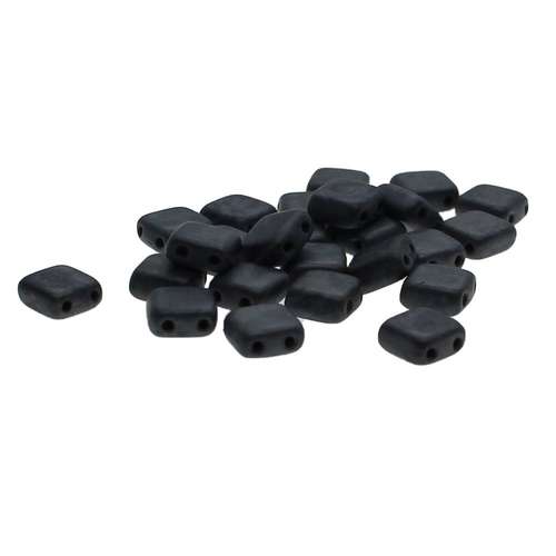 6mm Czech glass glass beads matte heamtite — pack of 25, high-quality two-hole beads ideal for jewelry making, bead weaving, and crafts
