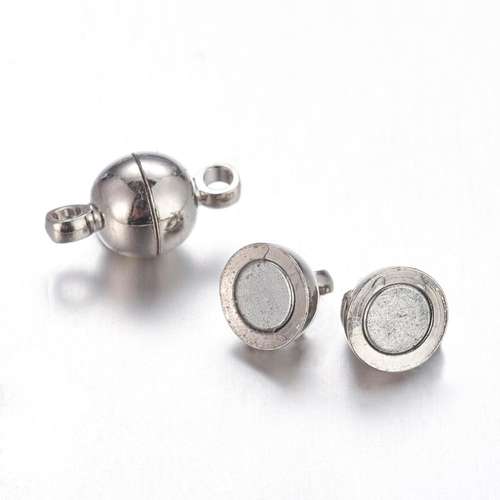 Magnetic Clasp Mini 11x6mm - Rhodium 2pcs