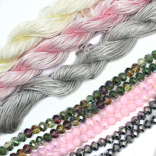 Multi Row Macrame Kit jewelry making kit — DIY set with beads and instructions for creating handmade jewelry