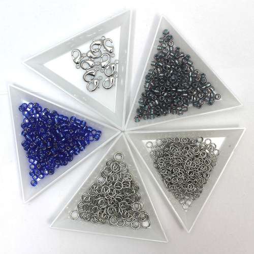 Chain Maille with Beads Kit blue jewelry making kit — DIY set with beads and instructions for creating handmade jewelry