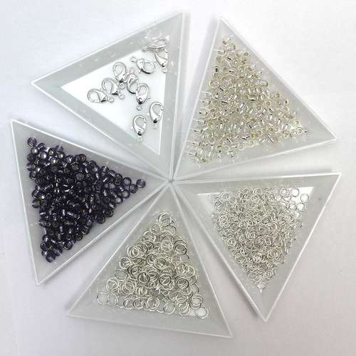 Chain Maille with Beads Kit silver purple jewelry making kit — DIY set with beads and instructions for creating handmade jewelry