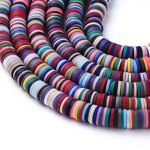 Fimo Heishi Disc Beads 8mm - Rainbow 16" String