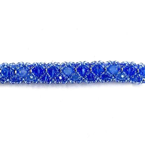 Tubular Netting kit sapphire blue jewelry making kit — DIY set with beads and instructions for creating handmade jewelry