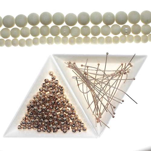 Wrapped Loops kit cream jewelry making kit — DIY set with beads and instructions for creating handmade jewelry
