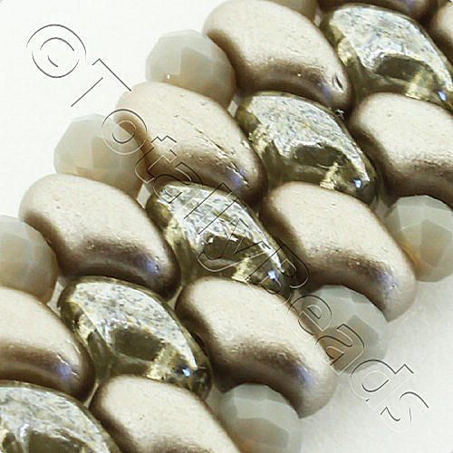 SuperDuo Bracelet Bundle beige bracelet making kit — DIY set with beads and instructions for creating handmade jewelry