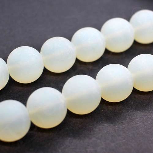 Opal Frosted Light Green Round - 12mm