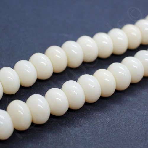 Opal Cream Rondelle - 10x6mm