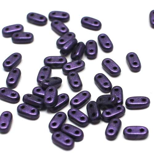 6mm Czech glass glass beads metallic suede purple — pack of 7, high-quality two-hole beads ideal for jewelry making, bead weaving, and cr…
