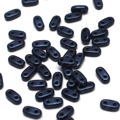 6mm Czech glass glass beads metallic suede dark blue — pack of 7, high-quality two-hole beads ideal for jewelry making, bead weaving, and…