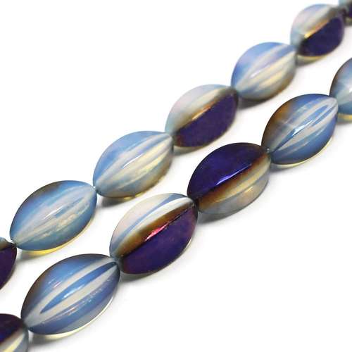 Half plated opal - Cuboid Rice - Purple Iris Plate - 24x12mm - GRADE B