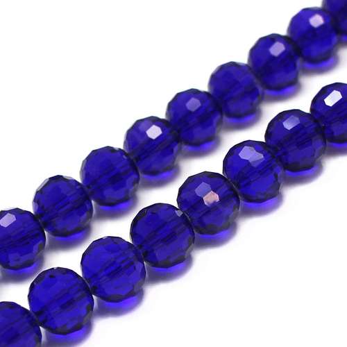 10mm crystal beads royal blue, pack of 70 — faceted for jewelry making and beadwork