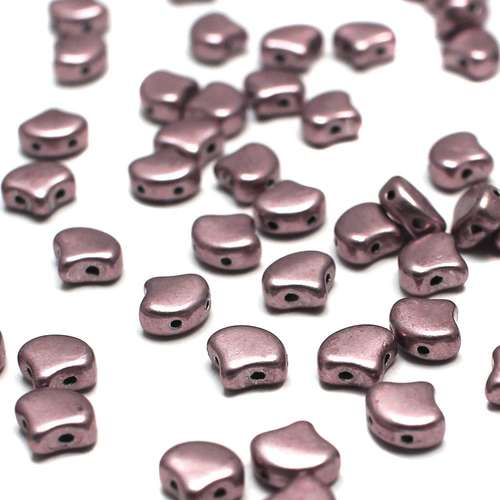 10g Czech glass Rulla beads sueded gold blackened pearl — two-hole beads for jewelry making and bead weaving