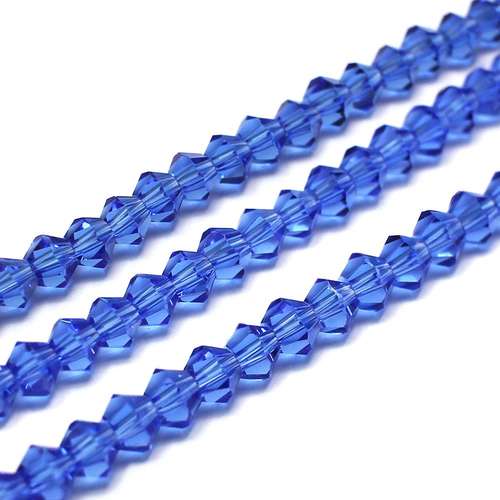 4mm crystal bicone beads sapphire — faceted for jewelry making and beadwork