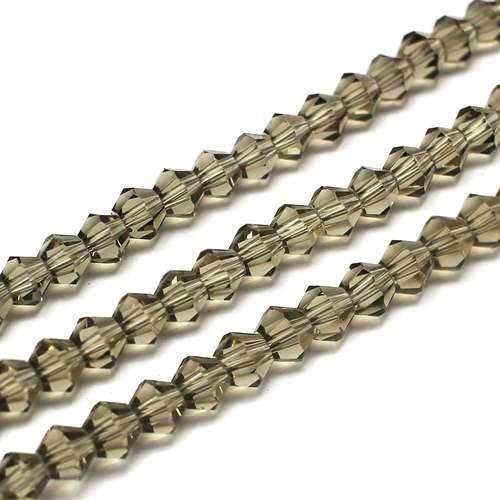 4mm crystal bicone beads grey — faceted for jewelry making and beadwork