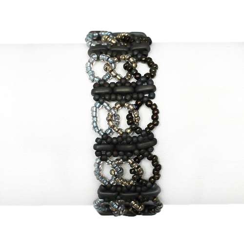 Beaded Bar Chain Bracelets iris brown bracelet making kit — DIY set with beads and instructions for creating handmade jewelry