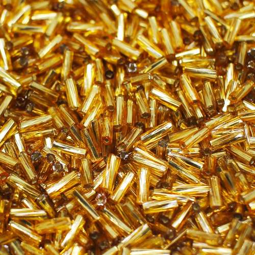 FGB glass seed beads silver lined gold 50g — 50g pack, ideal for bead weaving, embroidery, and jewelry making