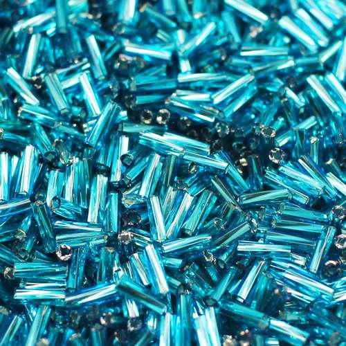 FGB glass seed beads silver lined dk turquoise 50g — 50g pack, ideal for bead weaving, embroidery, and jewelry making