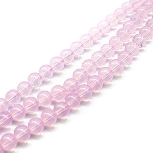 Milky Glass Beads 8mm - Opal Light Pink
