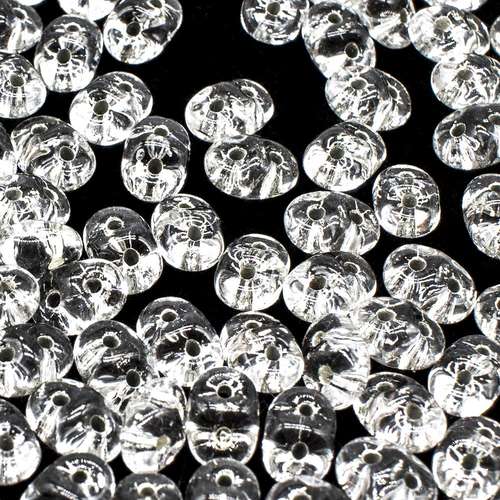 10g Czech glass Rulla beads silver lined crystal — two-hole beads for jewelry making and bead weaving