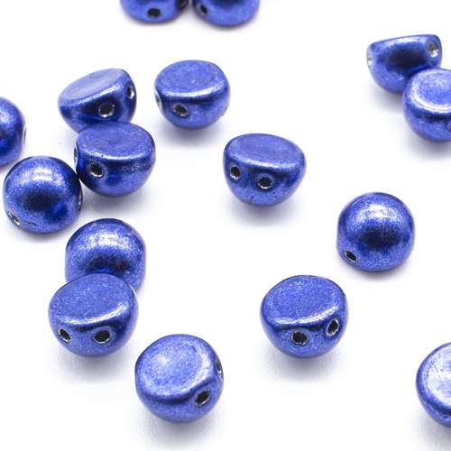 7mm Czech glass glass beads sat. metallic riverside — pack of 25, high-quality two-hole beads ideal for jewelry making, bead weaving, and…